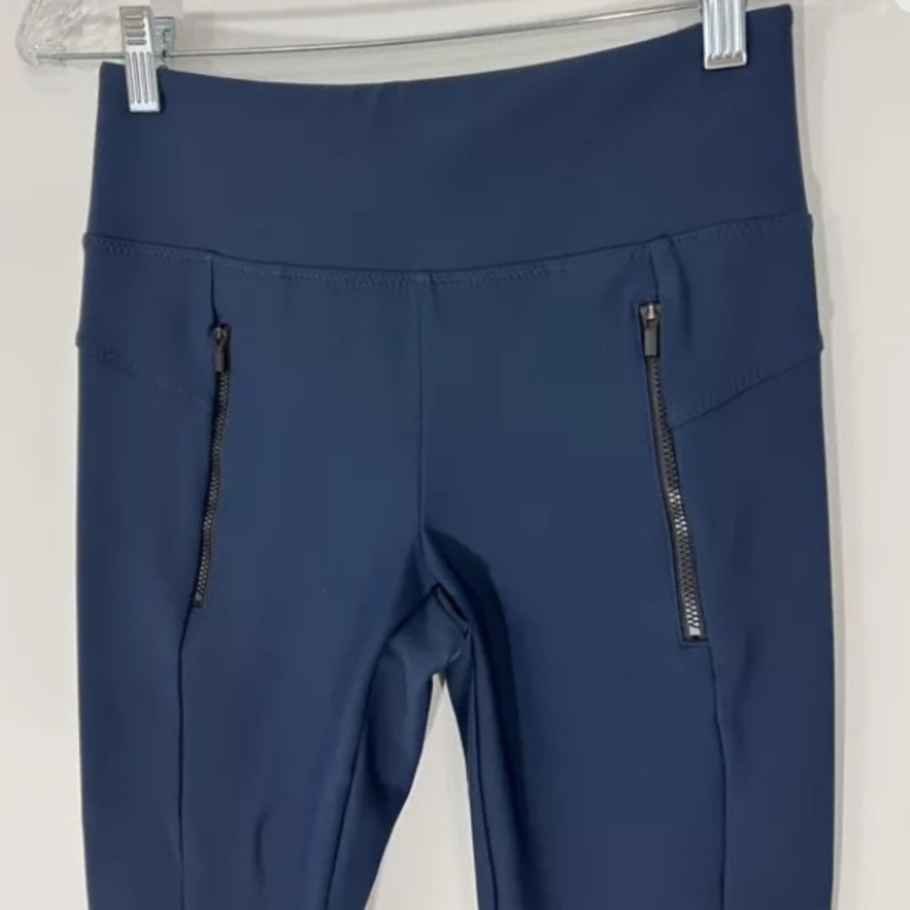 Athleta Stella Tight Leggings Navy Blue Zip Pockets Sz Small Ankle Stretch Pant - Picture 11 of 13